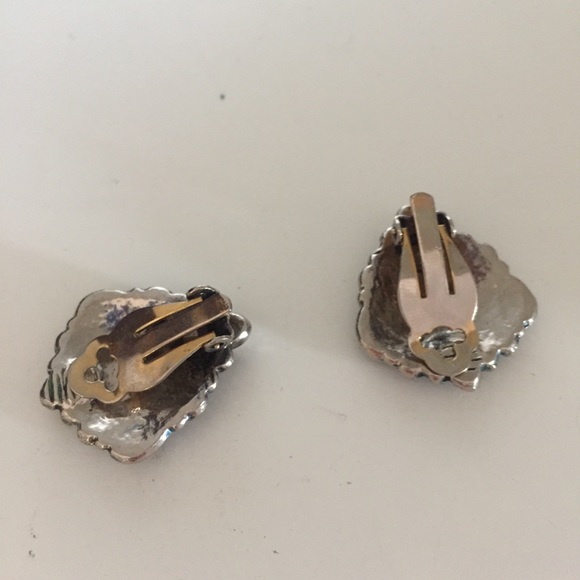 Beautiful vintage silver plated earrings pendants - Picture 3 of 3